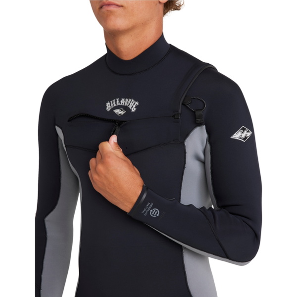 2026 Billabong Männer Absolute Natural 3/2mm Brustreißverschluss Neoprenanzug 24AW191506 - Alloy